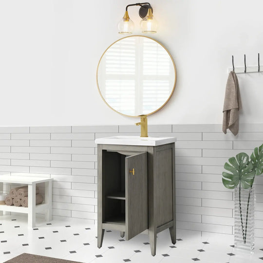 Gale free standing small bathroom vanity. Small bathroom cabinet. Secret Bath