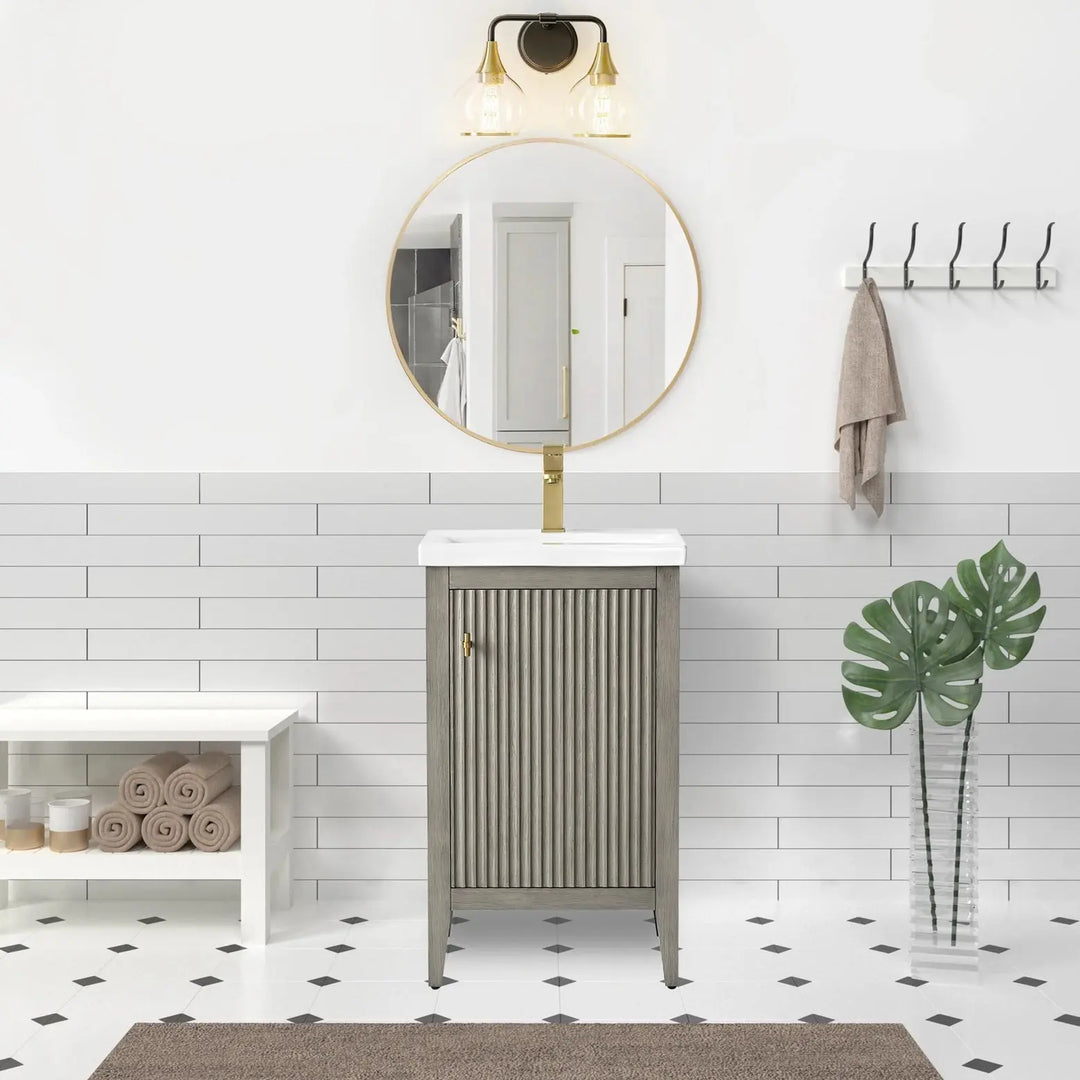 Gale free standing small bathroom vanity. Small bathroom cabinet. Secret Bath