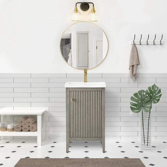 Gale free standing small bathroom vanity. Small bathroom cabinet. Secret Bath