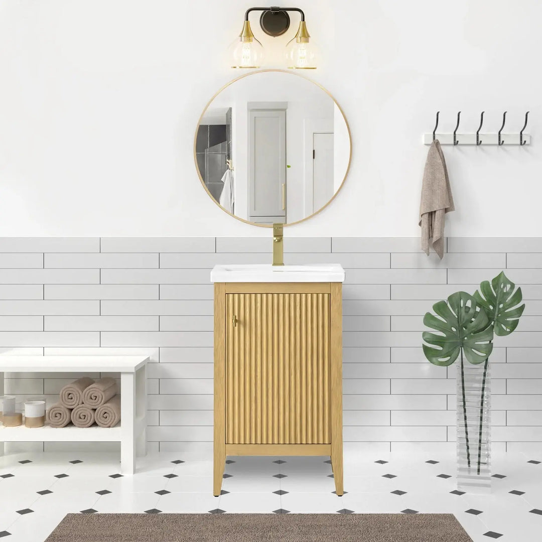 Gale free standing small bathroom vanity. Small bathroom cabinet. Secret Bath