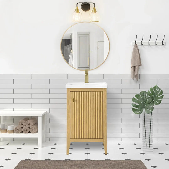 Gale free standing small bathroom vanity. Small bathroom cabinet. Secret Bath
