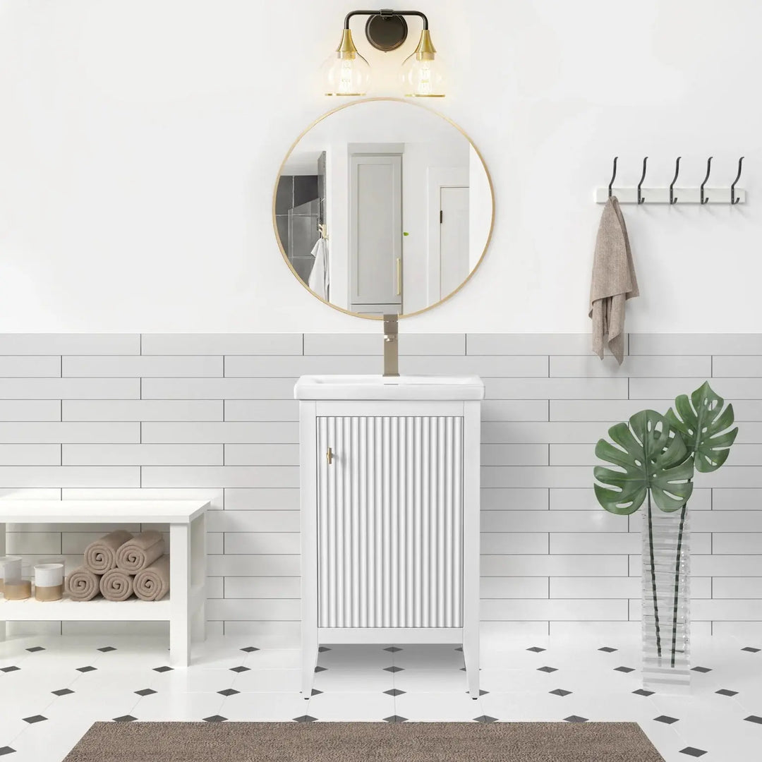 Gale free standing small bathroom vanity. Small bathroom cabinet. Secret Bath
