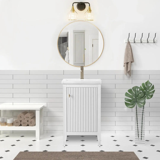 Gale free standing small bathroom vanity. Small bathroom cabinet. Secret Bath