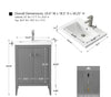Gale free standing 24" small bathroom vanity. Fluted cabinet door Secret Bath