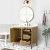 Gale free standing 36" bathroom vanity. Fluted cabinet door. Secret Bath