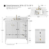 Gale free standing 36" bathroom vanity. Fluted cabinet door. Secret Bath