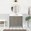 Gale free standing 36" bathroom vanity. Fluted cabinet door. Secret Bath