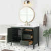 Gale free standing 42" bathroom vanity. Fluted cabinet door.