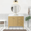 Gale free standing 42" bathroom vanity. Fluted cabinet door. Secret Bath