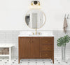 Gale free standing 42" bathroom vanity. Fluted cabinet door. Secret Bath