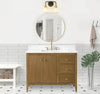 Gale free standing 42" bathroom vanity. Fluted cabinet door.