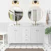 Gale free standing 60" double bathroom vanity. Fluted cabinet door. Secret Bath
