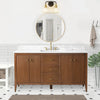 Gale free standing 60" single bathroom vanity. Fluted cabinet door. Secret Bath