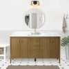 Gale free standing 60" single bathroom vanity. Fluted cabinet door.