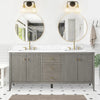 Gale free standing 72" double bathroom vanity. Fluted cabinet door. Secret Bath
