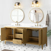 Gale free standing 72" double bathroom vanity. Fluted cabinet door. Secret Bath