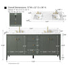 Gale free standing 72" double bathroom vanity. Fluted cabinet door. Secret Bath