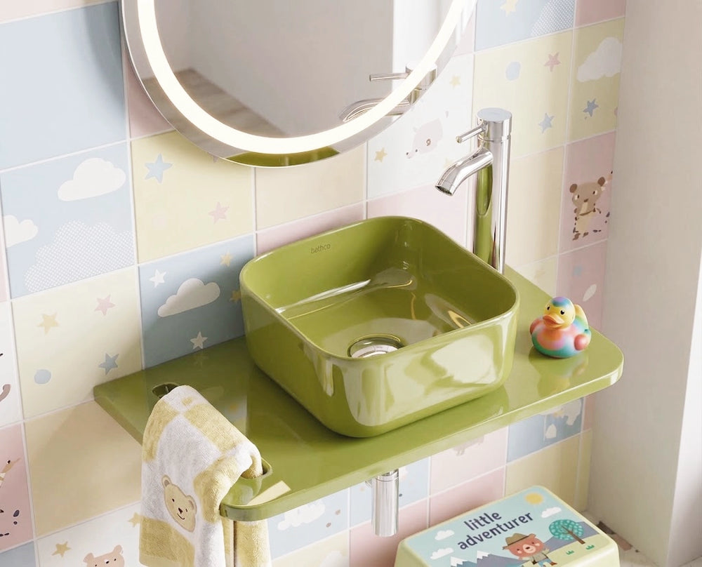 Modern vanity set|Colored bathroom sink set