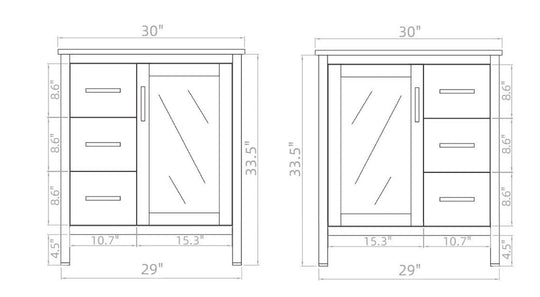 Grove free standing bathroom vanity. Waterproof bathroom cabinet. Secret Bath