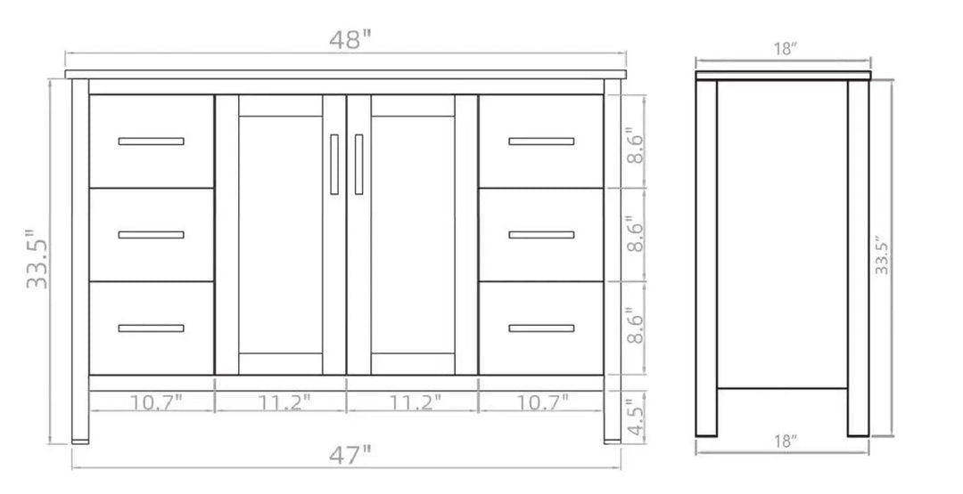 Grove free standing bathroom vanity. Waterproof bathroom cabinet. Secret Bath