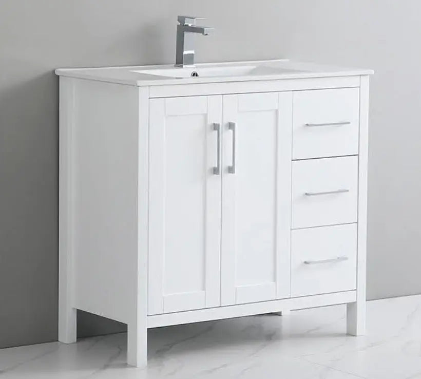 Grove free standing bathroom vanity. Waterproof bathroom cabinet. Secret Bath