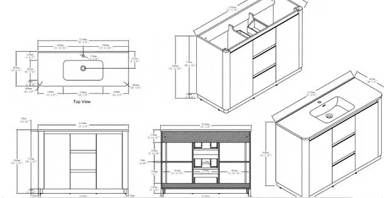 Hana free standing bathroom vanity. Natural Oak. Curve bathroom cabinets Secret Bath