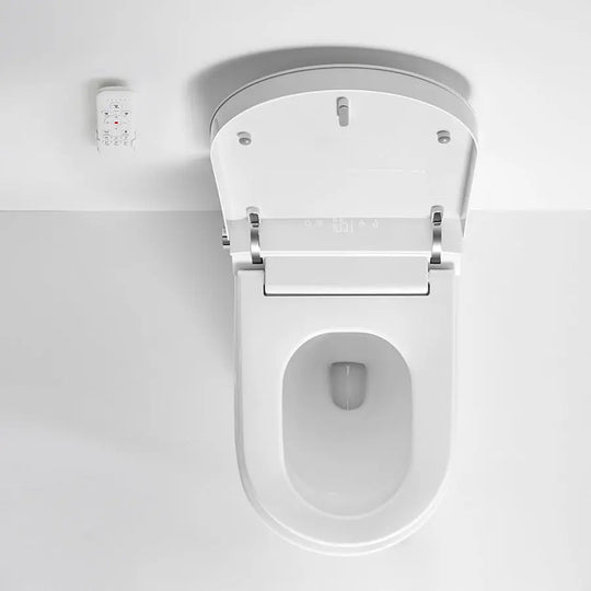 Fully equipped smart toilet. Elongate tankless toilet