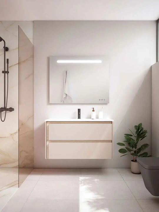 Andria modern floating bathroom vanity. Modern bathroom cabinet. Visobath
