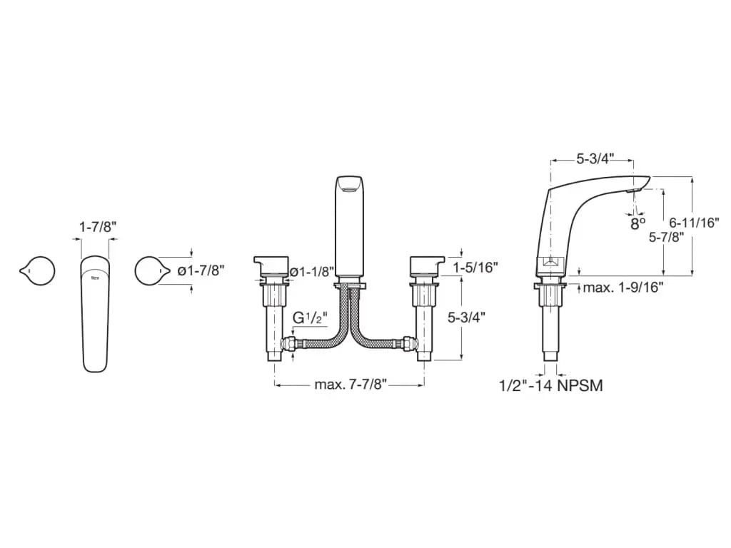 Insignia by Roca Chrome three holes bathroom sink faucet. Two handles ...