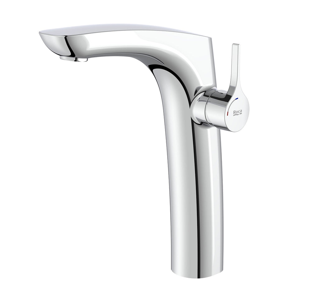 Insignia by Roca Chrome vessel sink faucet. Tall bathroom faucet.