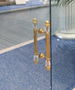 Seine Door pull handle on rosettes 18.3" with Swarovski crystals. Classica collection. Brass door pulls. Luxury pull handles.