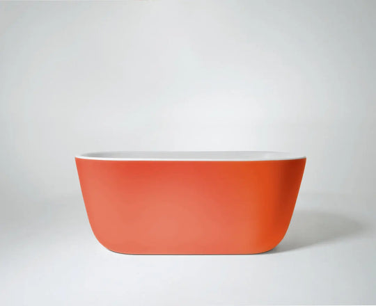 Kaja Bathtub, Luxury bathtub , Solid Surface bathtub ,Matte Orange bathtub ,Large bathtub, free standing bathtub