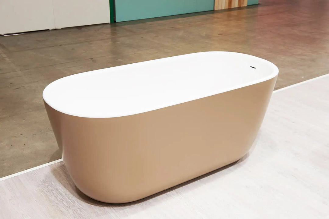 Kaja Bathtub, Luxury bathtub , Solid Surface bathtub ,Matte Sand bathtub ,Large bathtub, free standing bathtub, Taupe