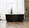 Kaja Bathtub, Luxury bathtub , Solid Surface bathtub ,Matte Black bathtub ,Large bathtub, free standing bathtub