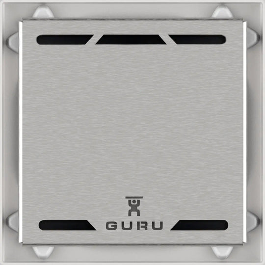 Square 4" shower drain. Modern shower drains. Guru