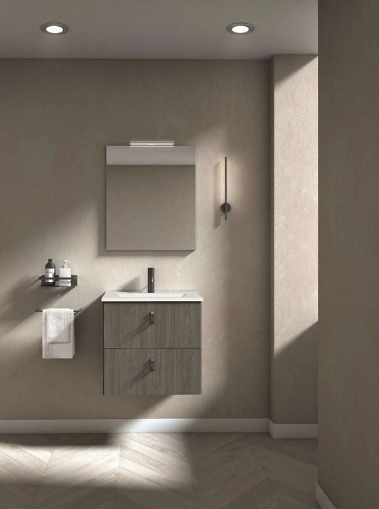 Lisa 24 inches wall mounted bathroom Vanity 2 drawers with ceramic sink console. Small bathroom vanity