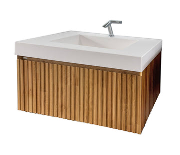 Loria Contemporary 32 inches bathroom vanity. Solid Natural Oak. Luxury bathroom