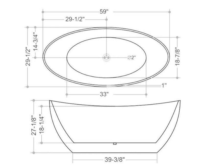 Moon free standing bathtub. Oval acrylic tub. Modern tub. Secret Bath