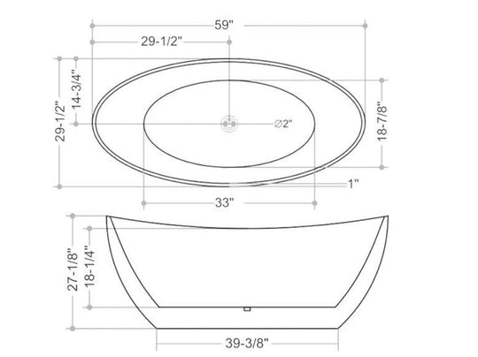 Moon free standing bathtub. Oval acrylic tub. Modern tub. Secret Bath