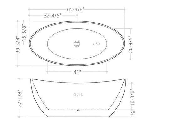 Moon free standing bathtub. Oval acrylic tub. Modern tub. Secret Bath