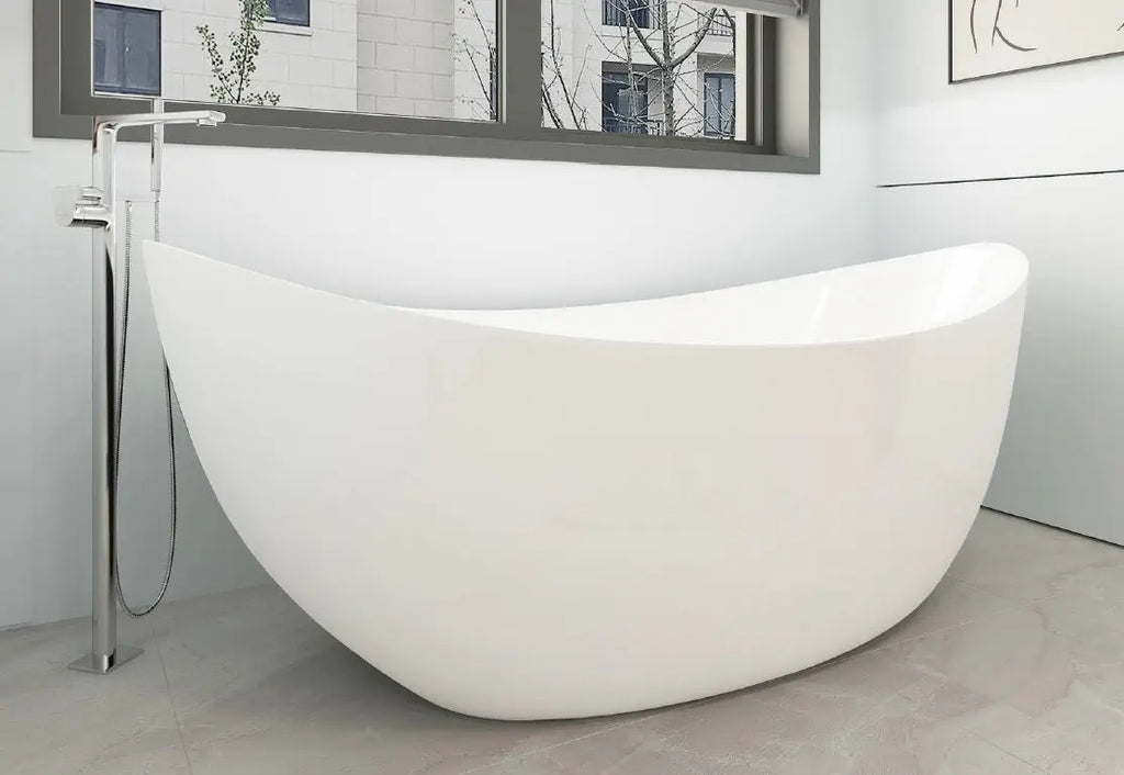 Moon free standing bathtub. Oval acrylic tub. Modern tub. Secret Bath