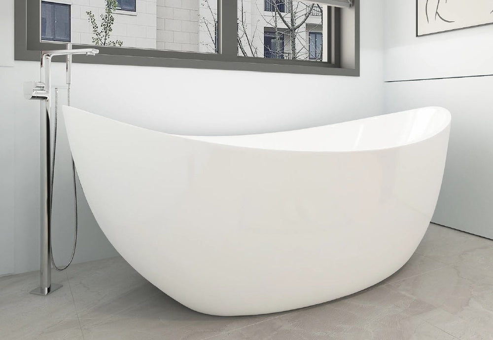 Moon free standing bathtub. Oval acrylic tub. Modern tub. Secret Bath