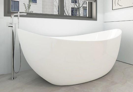 Moon free standing bathtub. Oval acrylic tub. Modern tub. Secret Bath