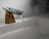 SGR Natur single hole bathroom sink faucet. Travertine marble