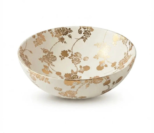 Hand Decorated Porcelain Vessel Sink | New Lys Rose Bathroom Vessel Sink