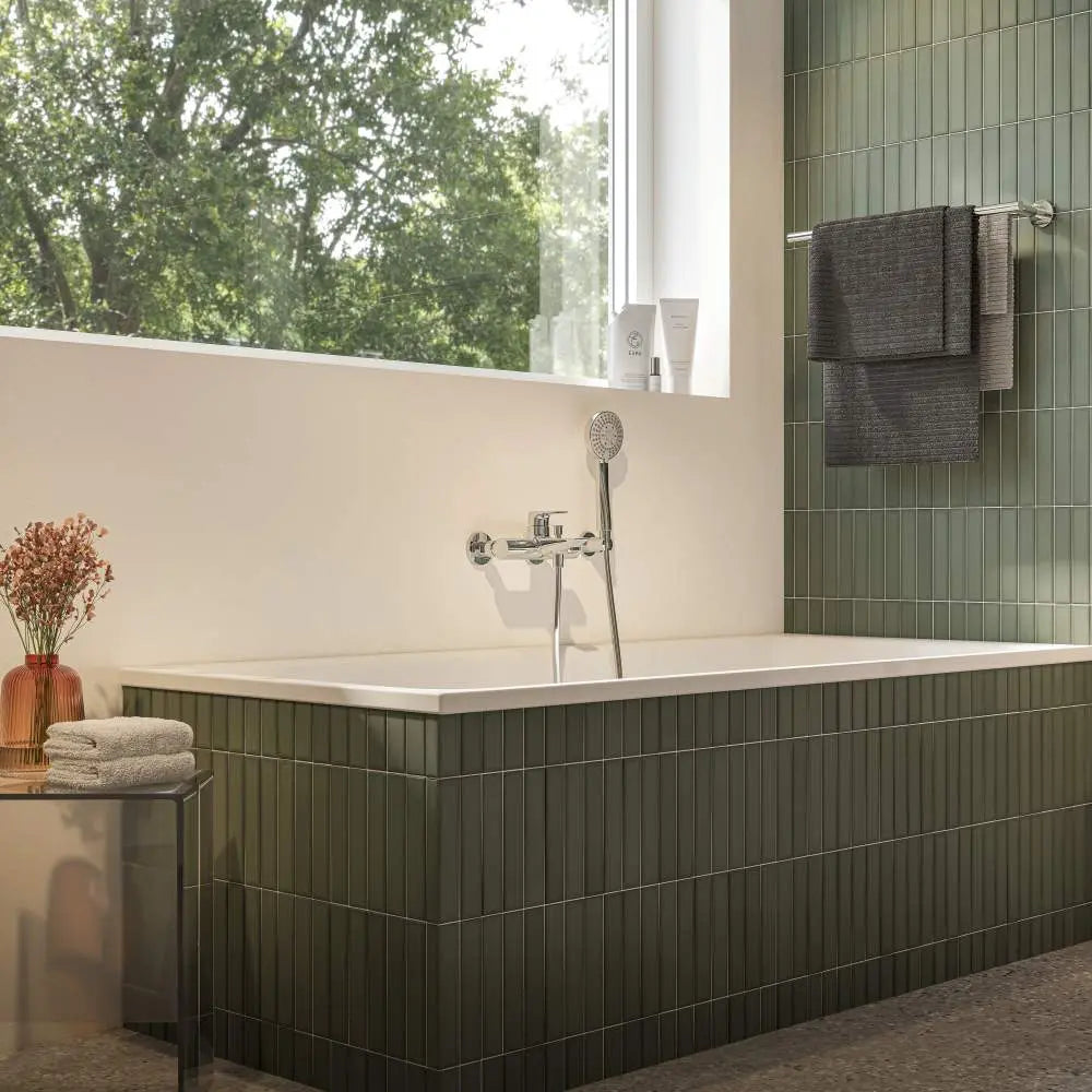 Large chrome double towel bar