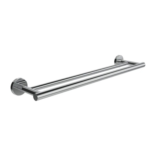 polished chrome double towel bar