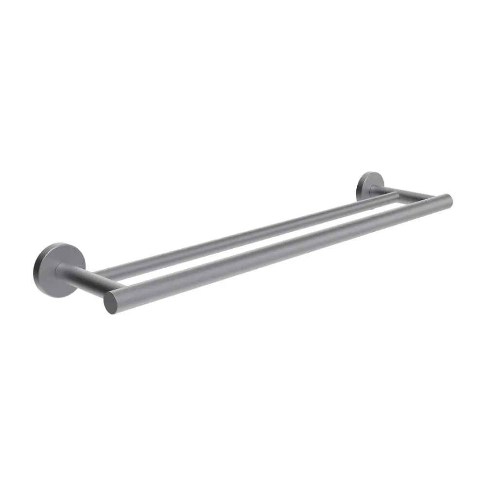 Brushed inox double towel bar
