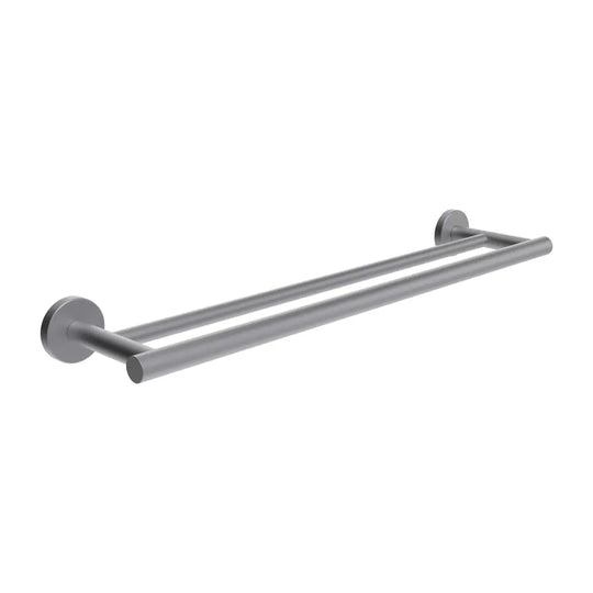 Brushed inox double towel bar