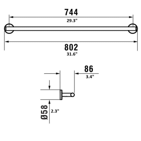 Niara by Laufen large towel rail